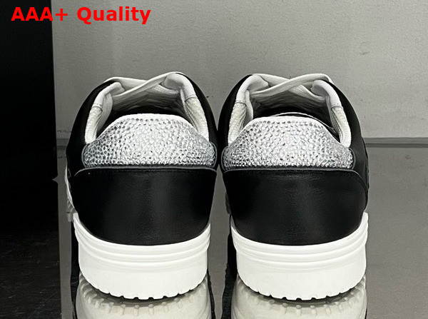 Chanel Low Top Sneakers Calfskin Fabric and Strass Black and Silver Replica