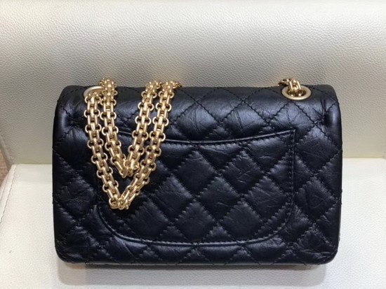 Chanel Lucky Charms Mini Reissue 255 Flap Bag in Black Aged Calfskin