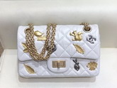 Chanel Lucky Charms Mini Reissue 255 Flap Bag in White Aged Calfskin