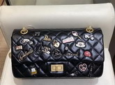 Chanel Lucky Charms Reissue 255 Flap Bag in Black Aged Calfskin