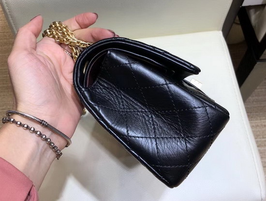 Chanel Lucky Charms Reissue 255 Flap Bag in Black Aged Calfskin