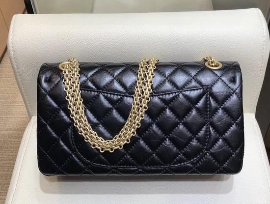 Chanel Lucky Charms Reissue 255 Flap Bag in Black Aged Calfskin