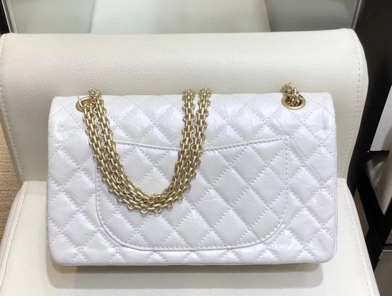 Chanel Lucky Charms Reissue 255 Flap Bag in White Aged Calfskin