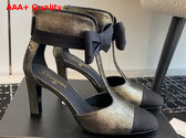 Chanel Mary Janes Antique Brass Garined Calfskin Replica