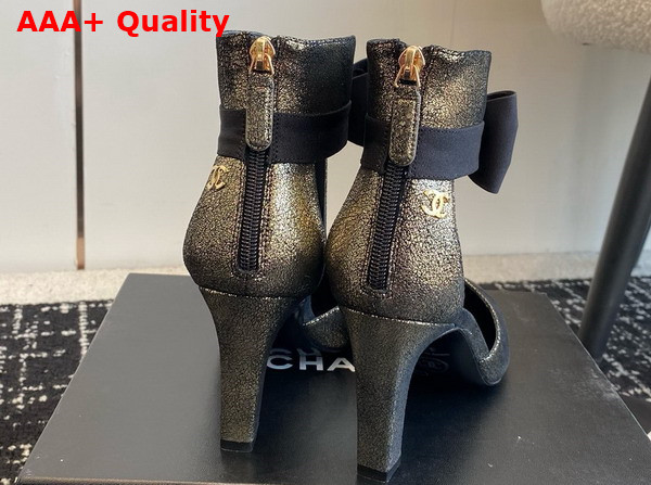 Chanel Mary Janes Antique Brass Garined Calfskin Replica