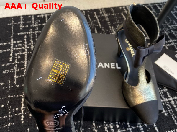 Chanel Mary Janes Antique Brass Garined Calfskin Replica