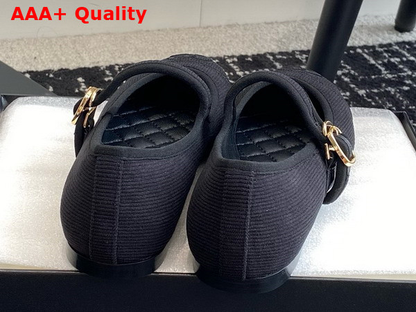 Chanel Mary Janes Black Cotton and Silk G45503 Replica