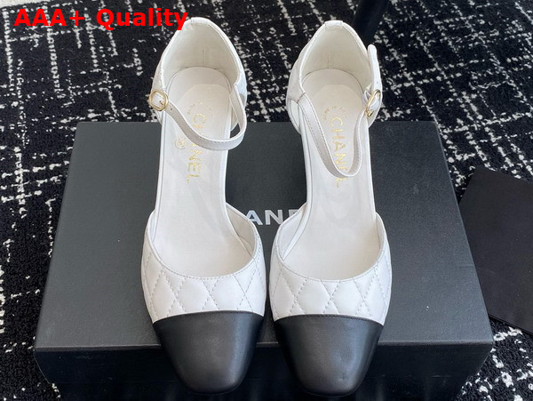 Chanel Mary Janes Black and White Lambskin G45235 Replica