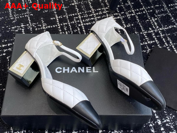 Chanel Mary Janes Black and White Lambskin G45235 Replica