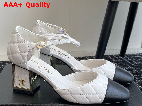 Chanel Mary Janes Black and White Lambskin G45235 Replica