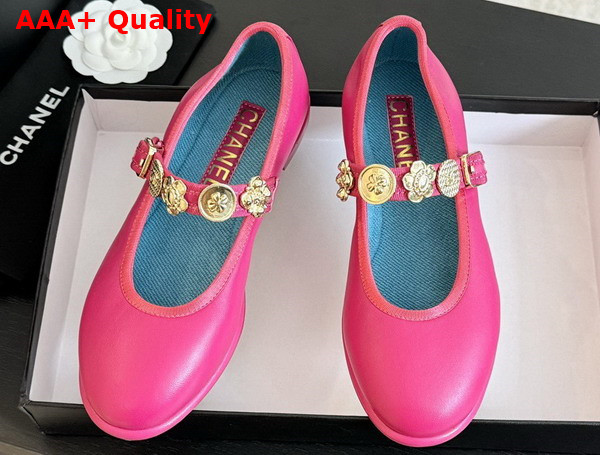 Chanel Mary Janes Bright Pink Lambskin G45778 Replica