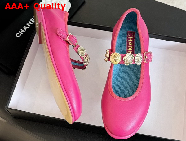 Chanel Mary Janes Bright Pink Lambskin G45778 Replica