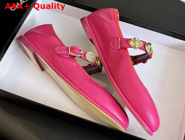 Chanel Mary Janes Bright Pink Lambskin G45778 Replica