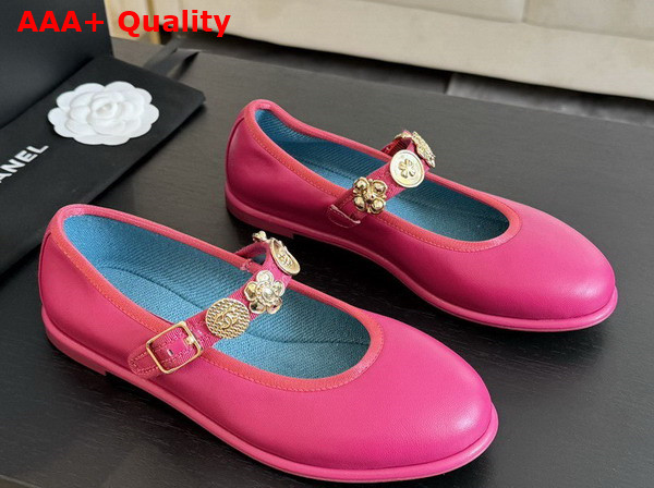 Chanel Mary Janes Bright Pink Lambskin G45778 Replica