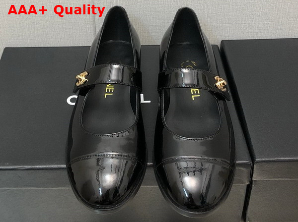 Chanel Mary Janes Calfskin and Patent Calfskin Black Ref G45280 Replica