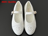 Chanel Mary Janes Cotton and Silk White Ref G45503 Replica