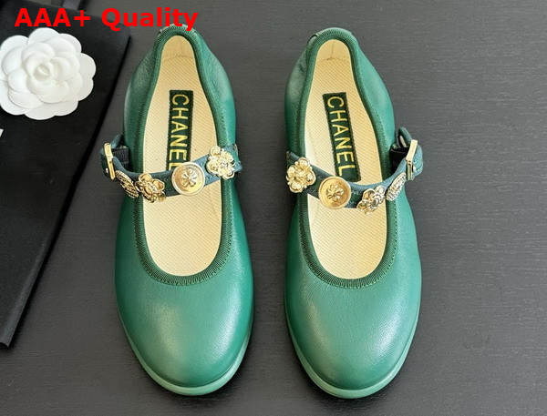 Chanel Mary Janes Green Lambskin G45778 Replica