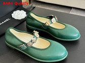 Chanel Mary Janes Green Lambskin G45778 Replica