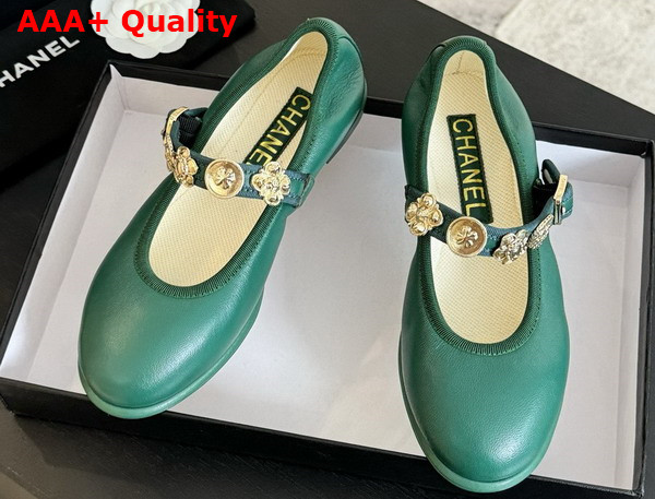 Chanel Mary Janes Green Lambskin G45778 Replica