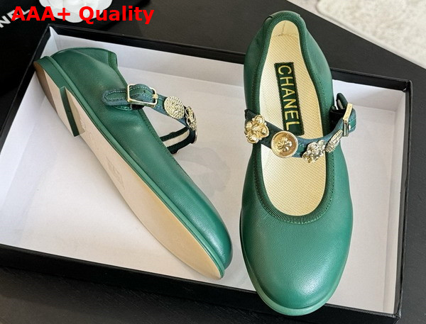 Chanel Mary Janes Green Lambskin G45778 Replica