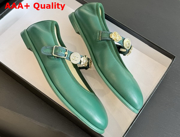 Chanel Mary Janes Green Lambskin G45778 Replica