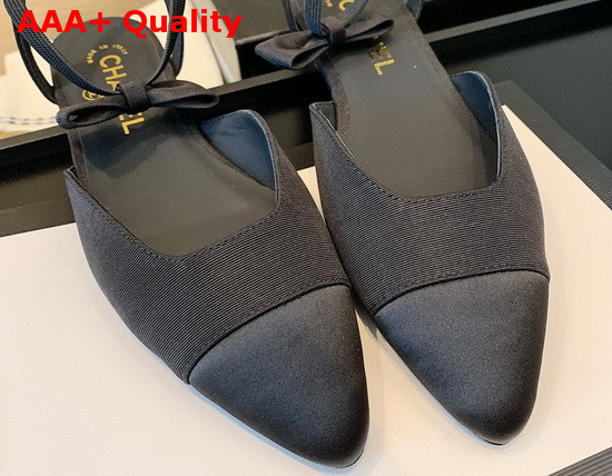 Chanel Mary Janes Grosgrain and Satin Black G36361 Replica