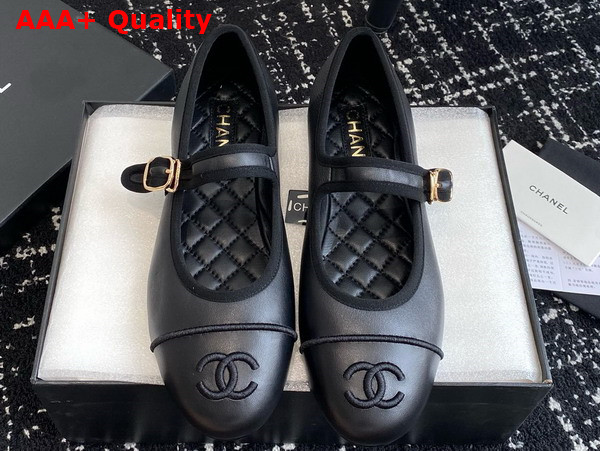 Chanel Mary Janes Lambskin Black G45503 Replica