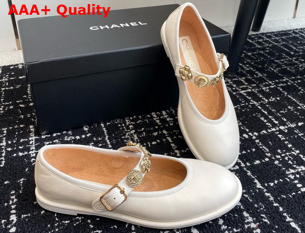 Chanel Mary Janes Lambskin White G45778 Replica