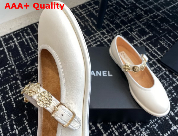 Chanel Mary Janes Lambskin White G45778 Replica