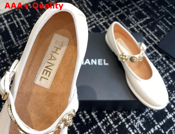 Chanel Mary Janes Lambskin White G45778 Replica