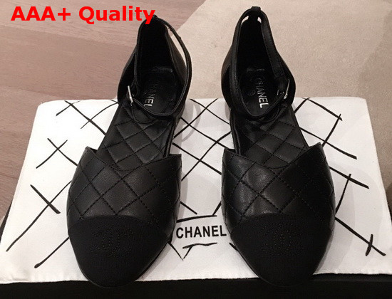 Chanel Mary Janes Lambskin and Grosgrain Black G36048 Replica