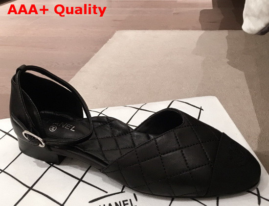 Chanel Mary Janes Lambskin and Grosgrain Black G36048 Replica