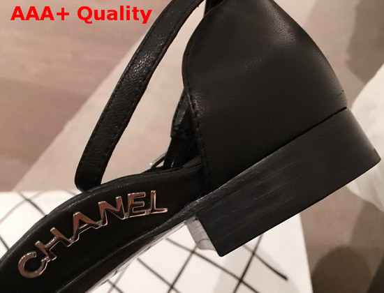 Chanel Mary Janes Lambskin and Grosgrain Black G36048 Replica