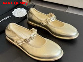 Chanel Mary Janes Light Gold Lambskin G45778 Replica