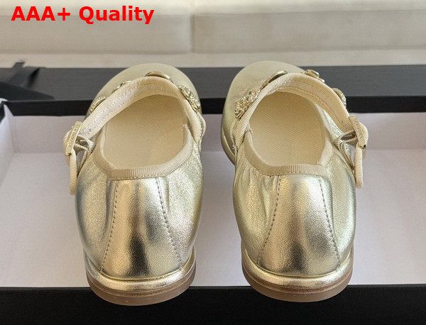 Chanel Mary Janes Light Gold Lambskin G45778 Replica