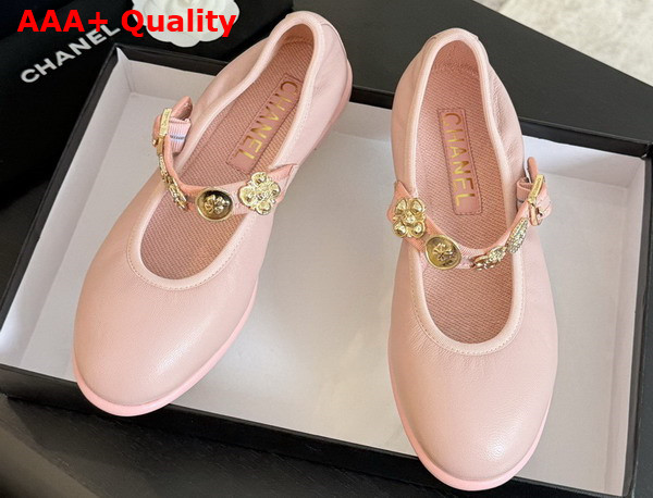 Chanel Mary Janes Light Pink Lambskin G45778 Replica