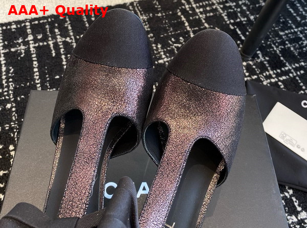 Chanel Mary Janes Purple Garined Calfskin Replica