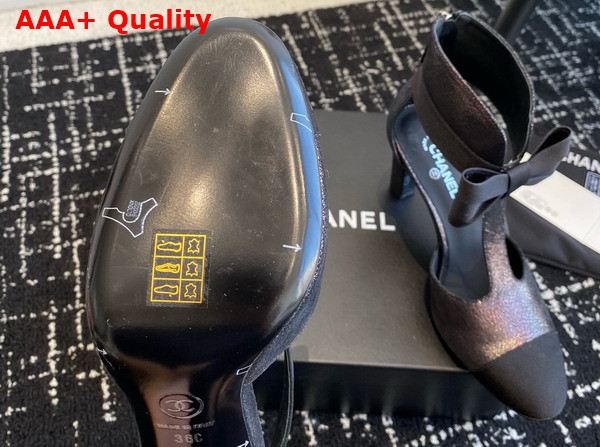 Chanel Mary Janes Purple Garined Calfskin Replica