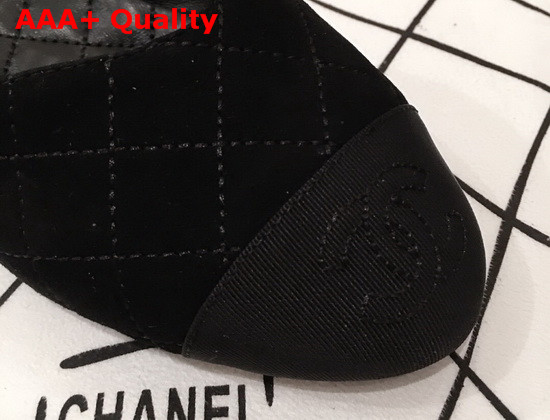 Chanel Mary Janes Suede Calfskin and Grosgrain Black G36048 Replica