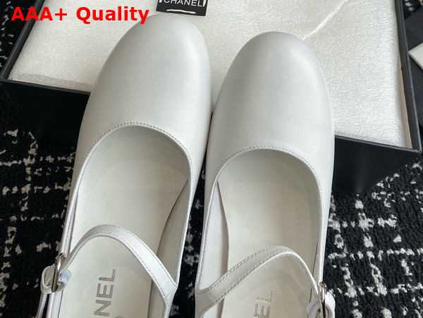 Chanel Mary Janes White Lambskin Ref G45473 Replica