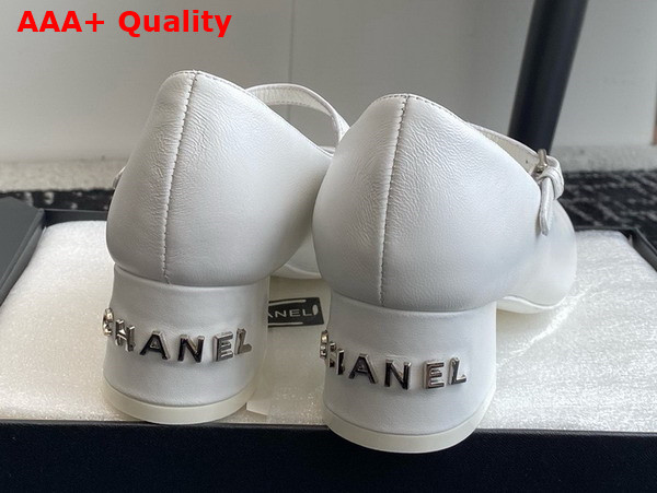 Chanel Mary Janes White Lambskin Ref G45473 Replica