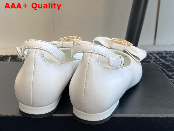 Chanel Mary Janes White Lambskin Strass and Metal Ref G46022 Replica