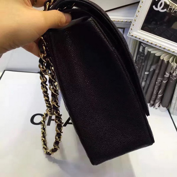 Chanel Maxi Caviar Flap Bag Black Gold Hardware For Sale