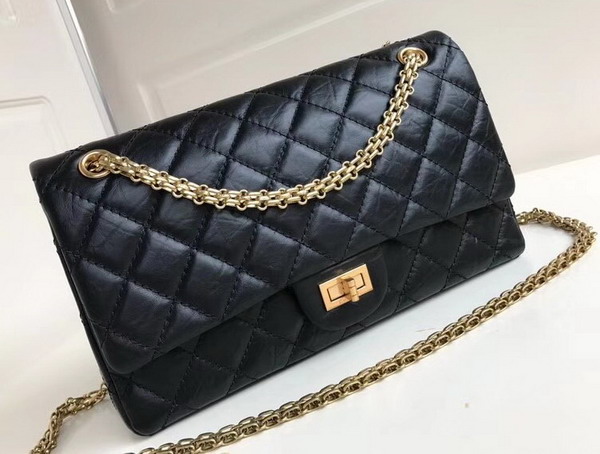 Chanel Maxi Flap Bag in Black Crackle Calfskin with Gold Hardware