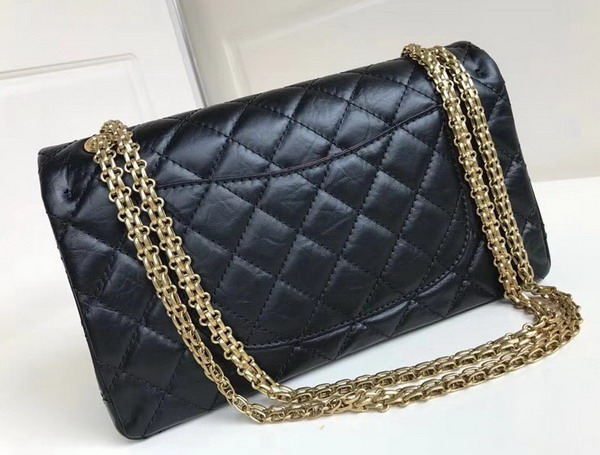 Chanel Maxi Flap Bag in Black Crackle Calfskin with Gold Hardware