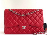 Chanel Maxi Flap Bag in Red Grained Calfskin