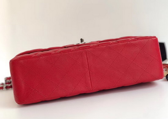 Chanel Maxi Flap Bag in Red Grained Calfskin