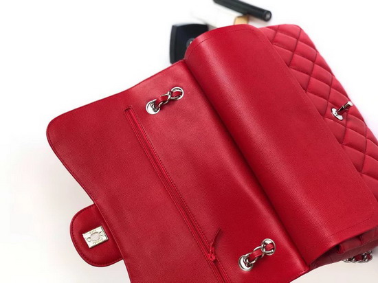 Chanel Maxi Flap Bag in Red Grained Calfskin