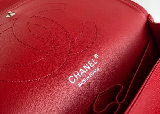 Chanel Maxi Flap Bag in Red Grained Calfskin