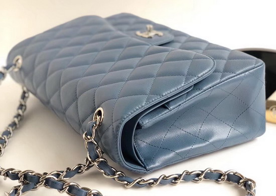 Chanel Maxi Flap Bag in Sky Blue Grained Calfskin